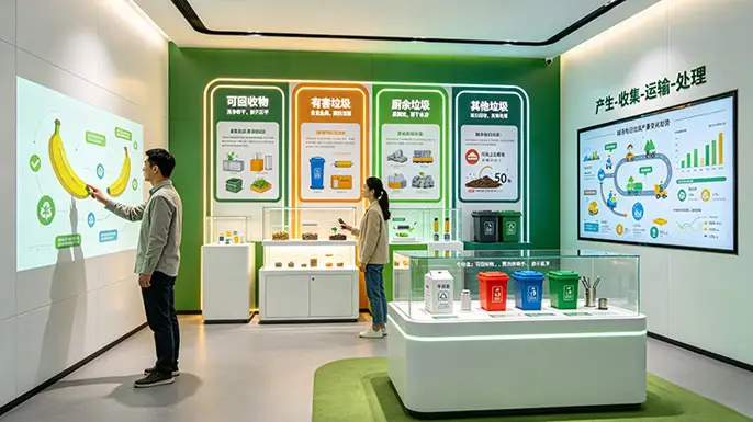 垃圾分类互动展馆-垃圾分类·百科课堂