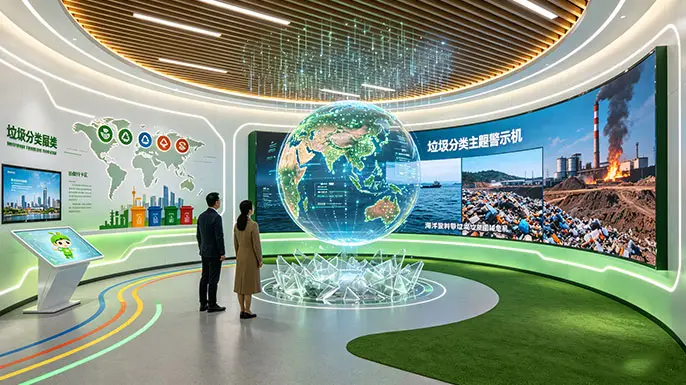 垃圾分类互动展馆-序厅·生态警钟