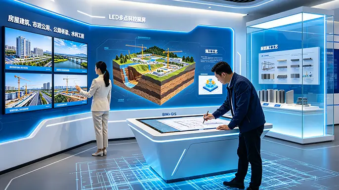 安图建设集团展厅-核心工程与智慧建造区
