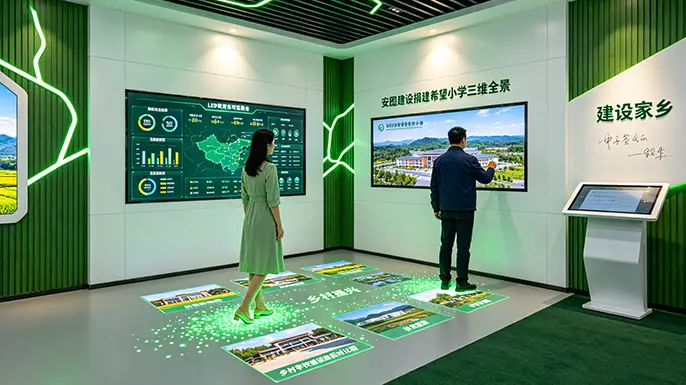 安图建设集团展厅-社会责任与民生工程区