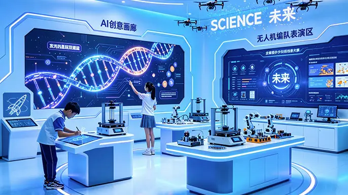 中学科学探索展厅-未来探索·创客工坊