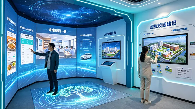 大学智慧校园展厅-智慧服务与互动体验
