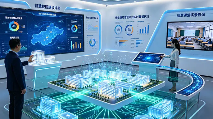 大学智慧校园展厅-智慧概览·数字孪生