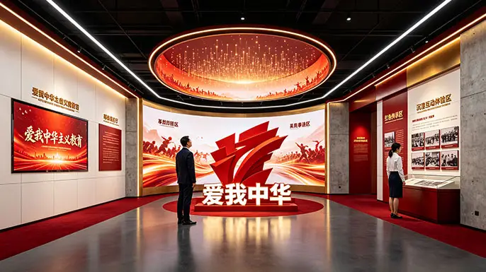 爱国主义教育红色文化馆-展厅全景